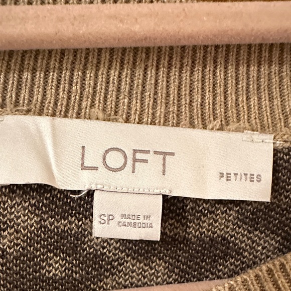 LOFT‎ Animal Print Crew Neck Sweater - Tan and Black - Picture 4 of 5